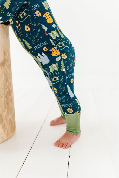 Bamboo One Piece Zip Pajama - Camping Adventure