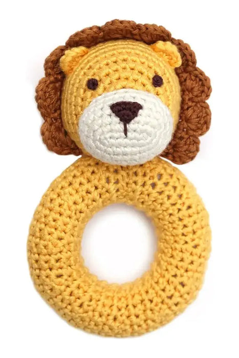 Lion Hand Crocheted Rattle