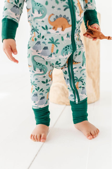 Dino Baby PJs and Zip Romper Sleeper - Bird and Bean