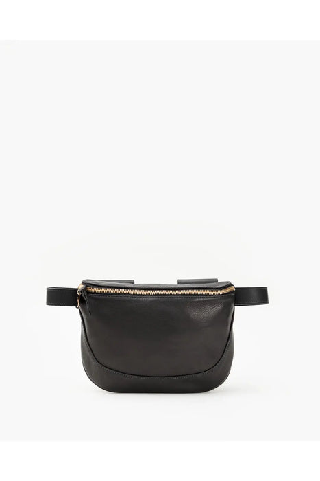 Velvet Leather Fanny Pack - Black