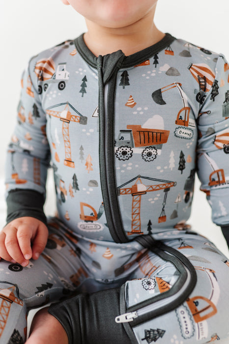 Bamboo One Piece Zip Pajama - Mason