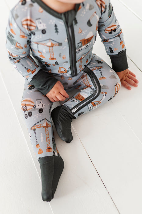 Bamboo One Piece Zip Pajama - Mason