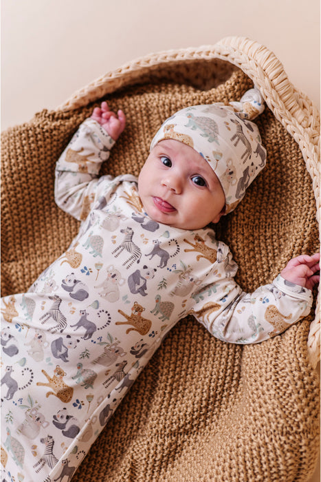 Bamboo Knotted Baby Gown – Safari Friend