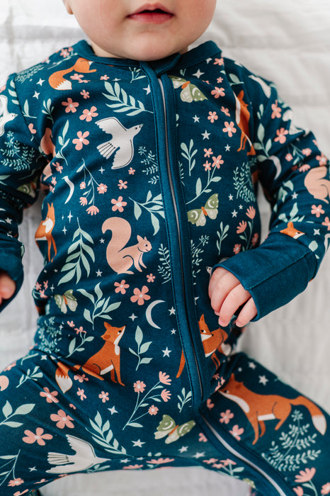 Bamboo One Piece Zip Pajama - Alice