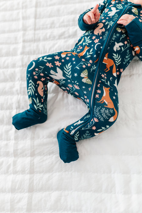 Bamboo One Piece Zip Pajama - Alice