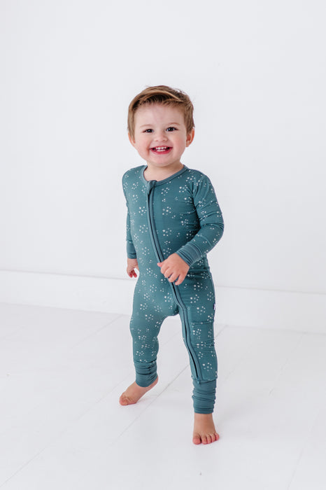 Bamboo One Piece Zip Pajama - Starlit Sky