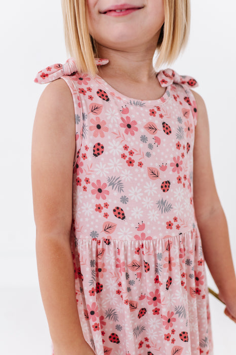 Harper Bow Tie Tank Dress - Garden