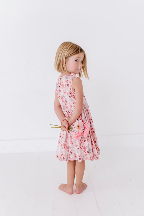 Harper Bow Tie Tank Dress - Garden