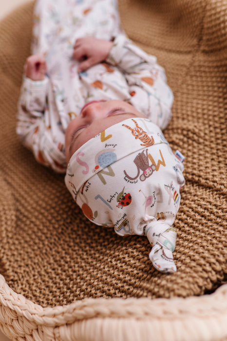 Bamboo Knotted Baby Gown – Animal ABC