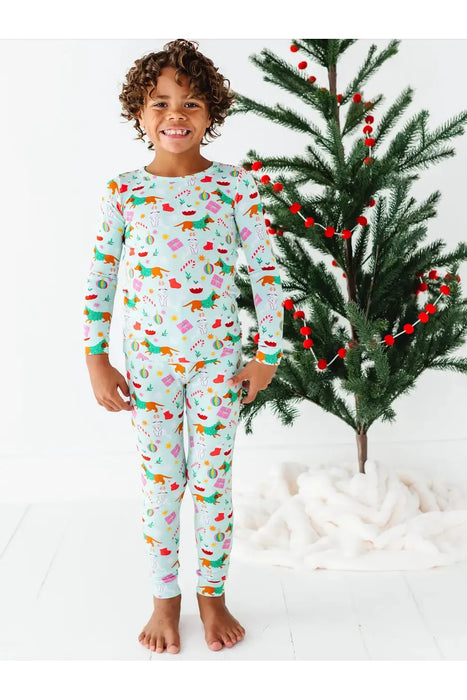 Bamboo Pajama Set - Festive Friends Holiday