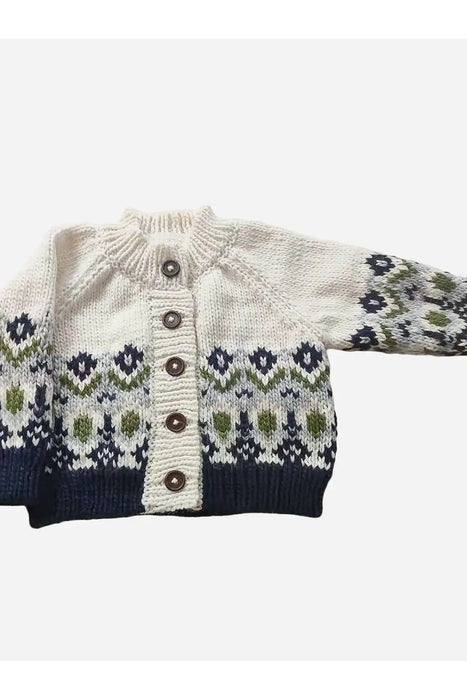 Fairisle Knit Cardigan - Navy