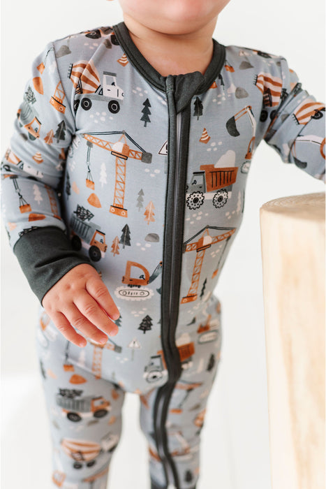 Bamboo One Piece Zip Pajama - Mason