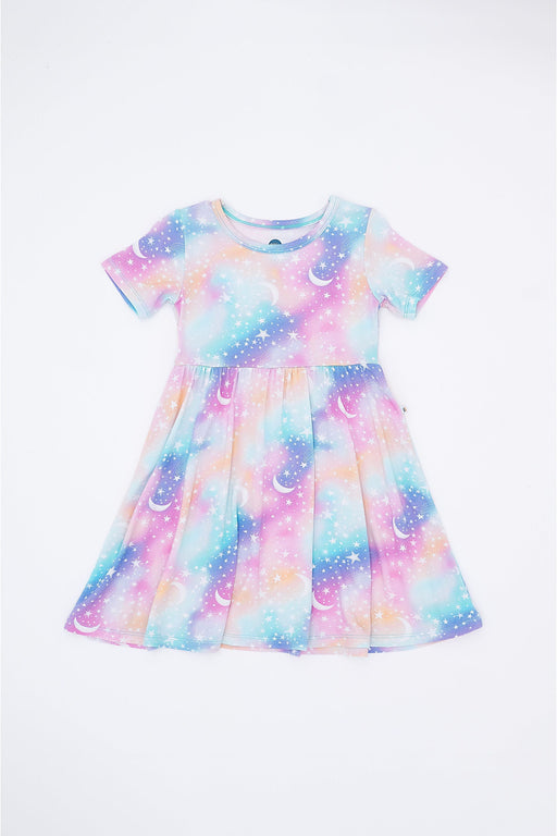 Astra kids dress moon and stars pattern