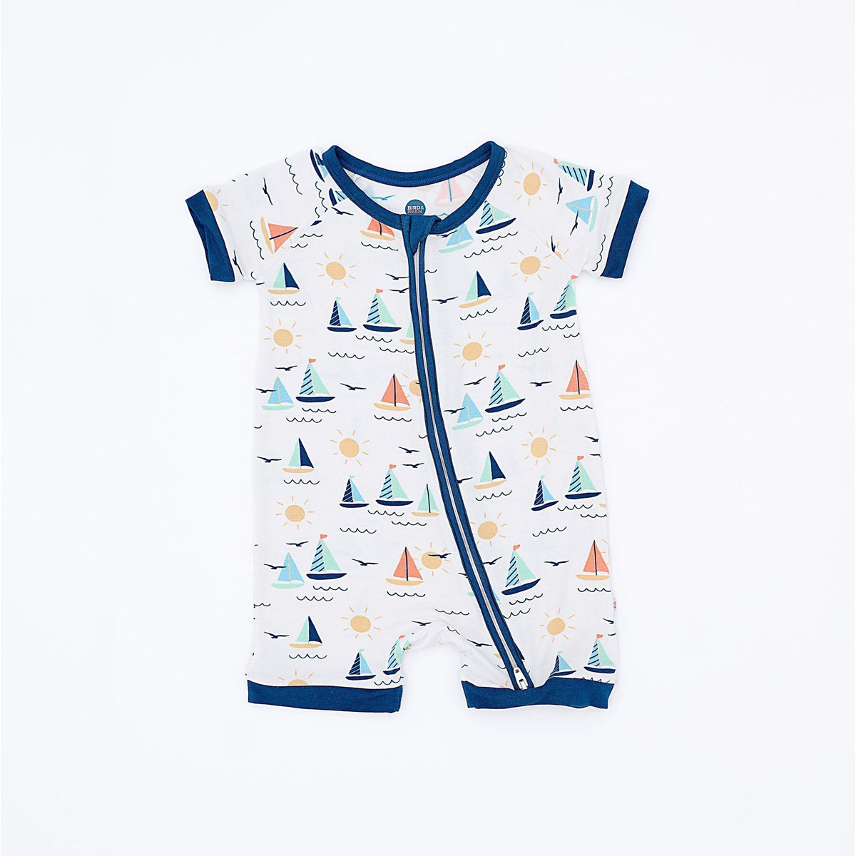 Bamboo Shortie Zip Romper - Kai — Bird & Bean
