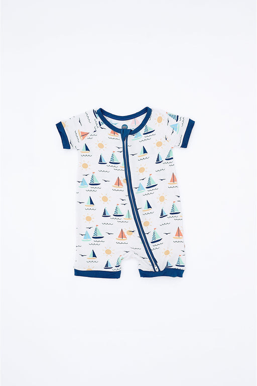 Bamboo Kai Sailboat Baby Shortie Romper Onesie