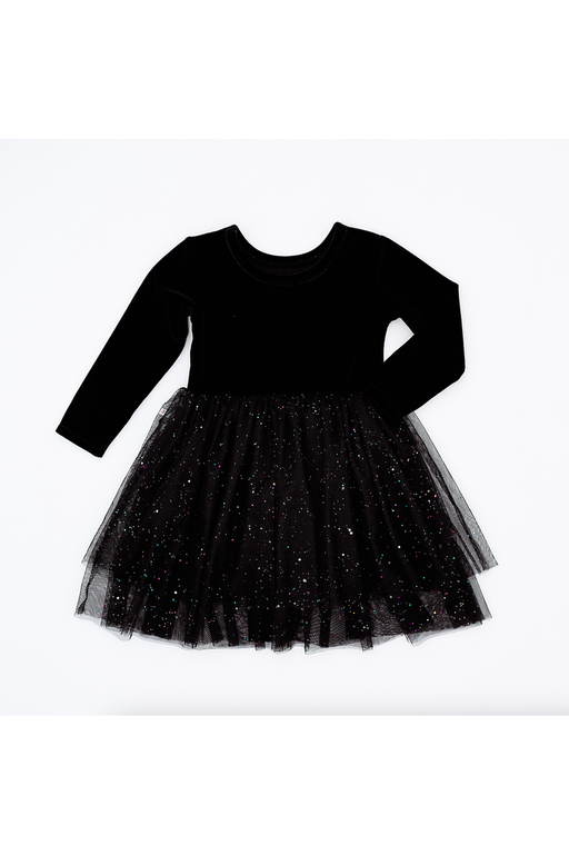 Black Velvet Tulle Dress with Sparkly Skirt