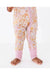 Close up of baby model in Ivy Pink Orange Floral Baby Bamboo Zip Romper Sleeper 
