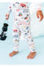 Cropped lower half view of kid model wearing Bamboo Desert Adventure Happy Camper Tents and Cactus Kids Pajama Set holding lantern in front of studio set