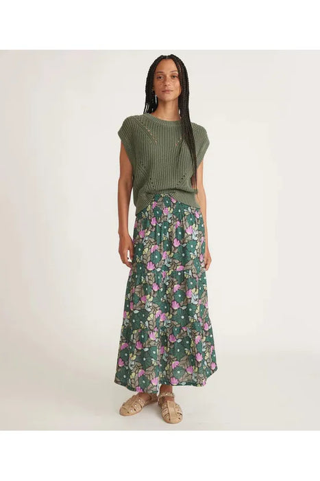 Valeria Double Cloth Maxi Skirt - Cool Mexican Floral