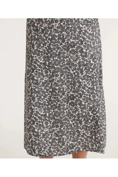 Ryan Midi Slip Skirt - Black Ditsy Floral
