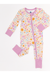 Floral Pink Zip  Baby Bamboo PJs from Bird and Bean