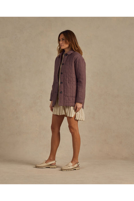 Quilted Chore Jacket - Plum