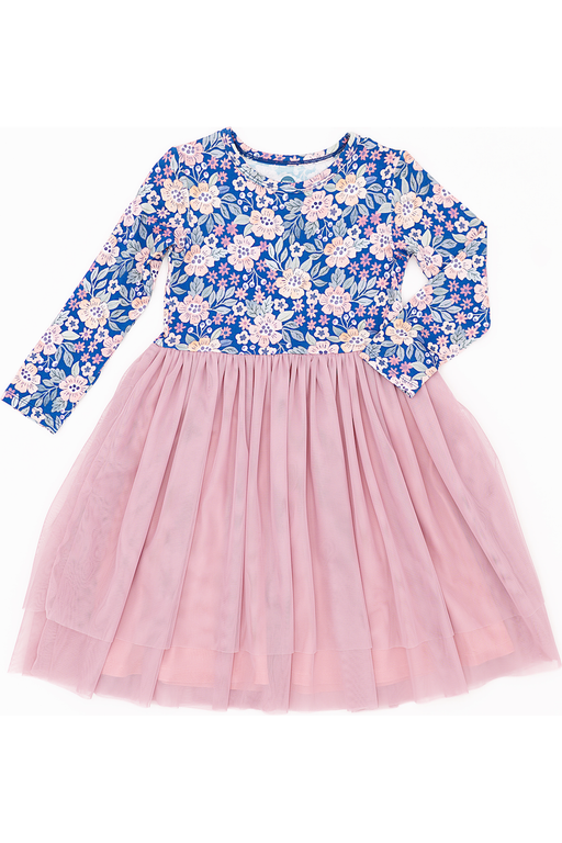 Posey tulle skirt dress with long sleeves
