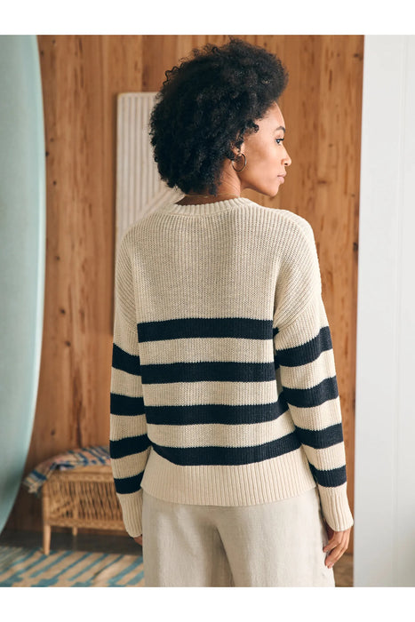 Miramar Linen Crew Sweater - Kadena Phantom Stripe