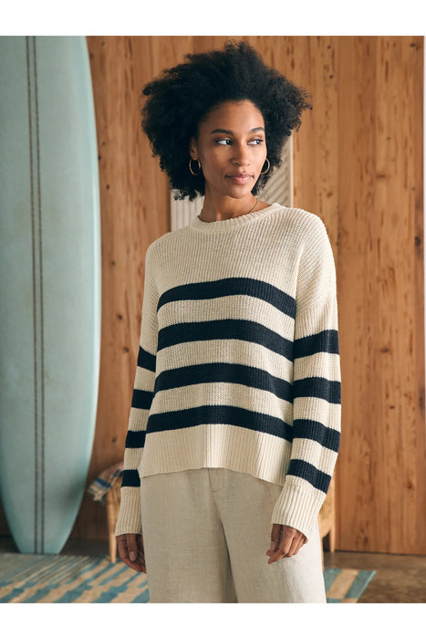 Miramar Linen Crew Sweater - Kadena Phantom Stripe