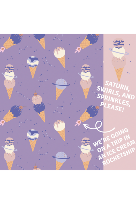Retro Shortie Romper - Ice Cream Constellation