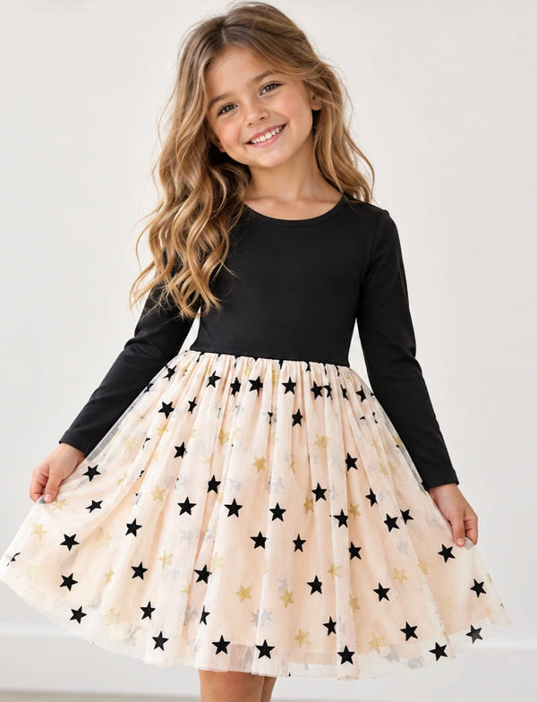 PREORDER - Bamboo Tulle Dress -Celeste