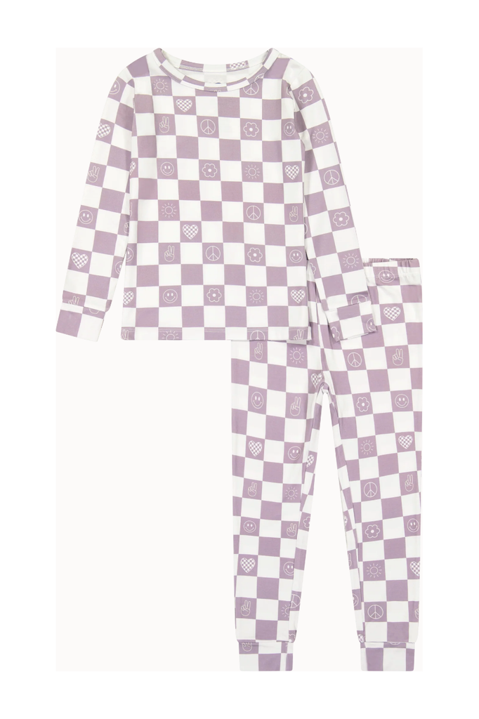 Pajama Set - Check It Out - Lavender — Bird & Bean