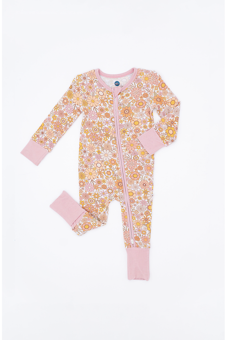 Bamboo One Piece Zip Pajama - Ivy