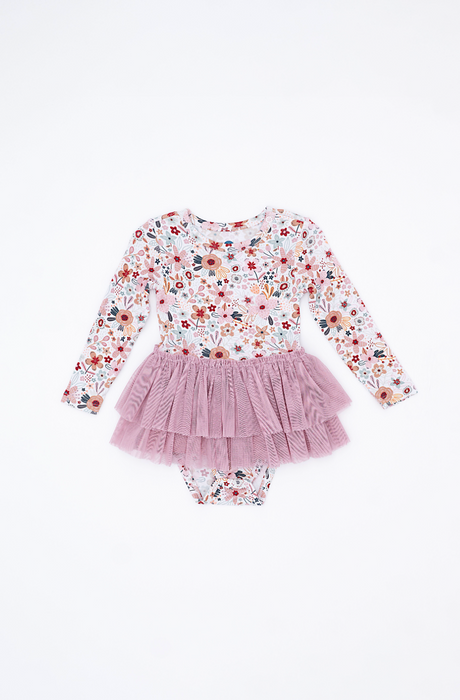 Tulle Skirted Bamboo Bodysuit - Blossom