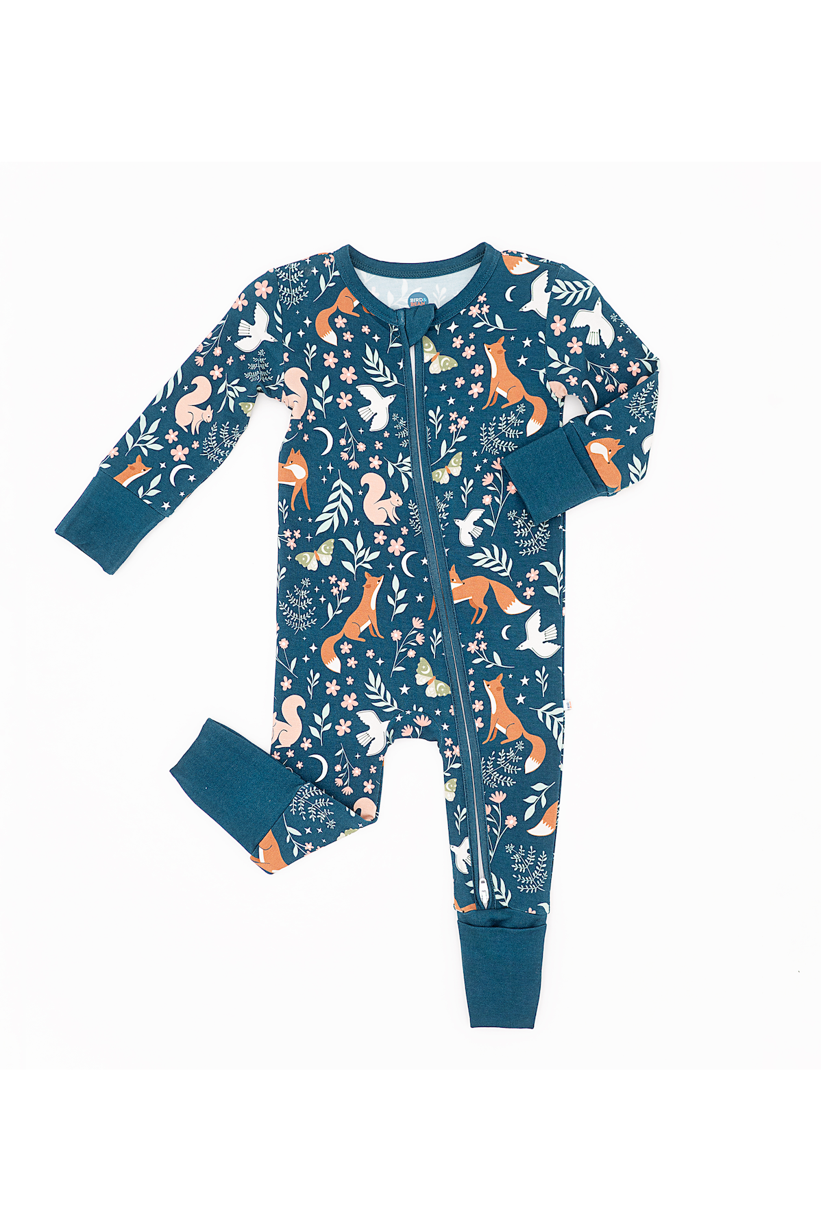 ペピ Alice Woodland Baby Bamboo Zip Romper - Convertible Feet