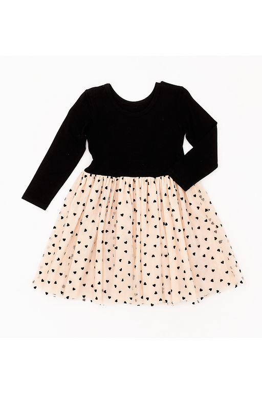 Margot Black & Ivory Heart Bamboo Tulle Dress - Holiday Dress | Bird & Bean 5 Margot Black & Ivory Heart Bamboo Tulle Dress - Holiday Dress | Bird & Bean 5