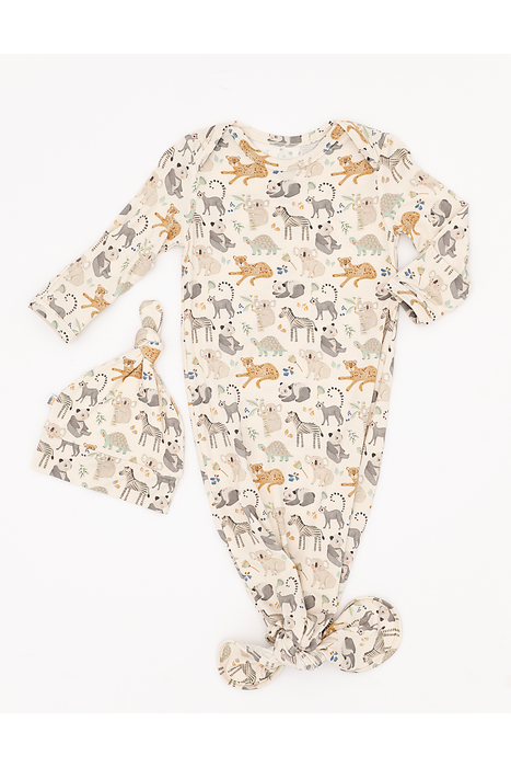 Bamboo Knotted Baby Gown – Safari Friend