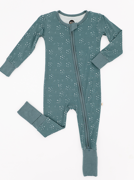 Bamboo One Piece Zip Pajama - Starlit Sky