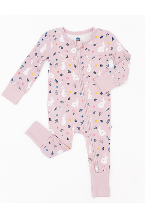PREORDER Bamboo One Piece Zip Pajama - Belle Bunny