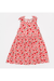 Pink girls dress with cherry pattern on a white background | Bird and Bean Kids 