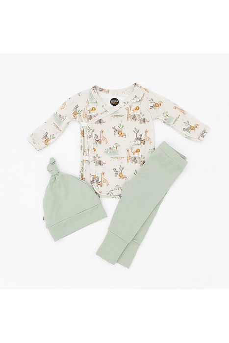 Take Me Home Bamboo Set – Soft Savannah Newborn Outfit (3-Piece)