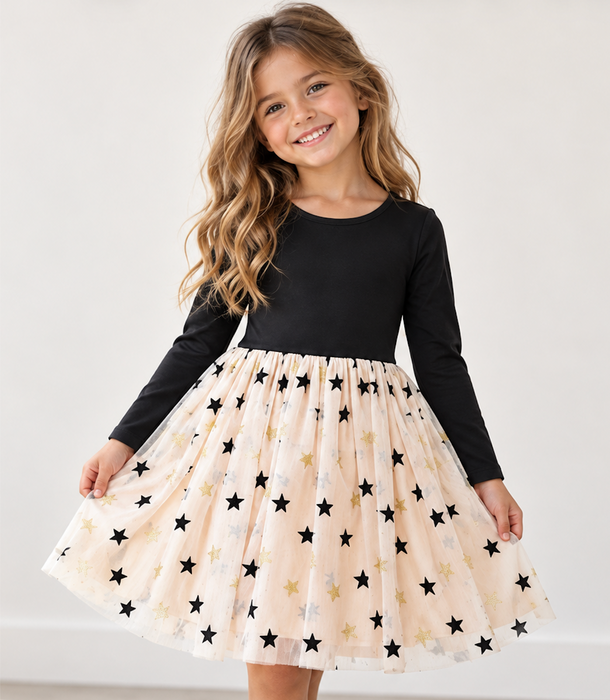 PREORDER - Bamboo Tulle Dress -Celeste
