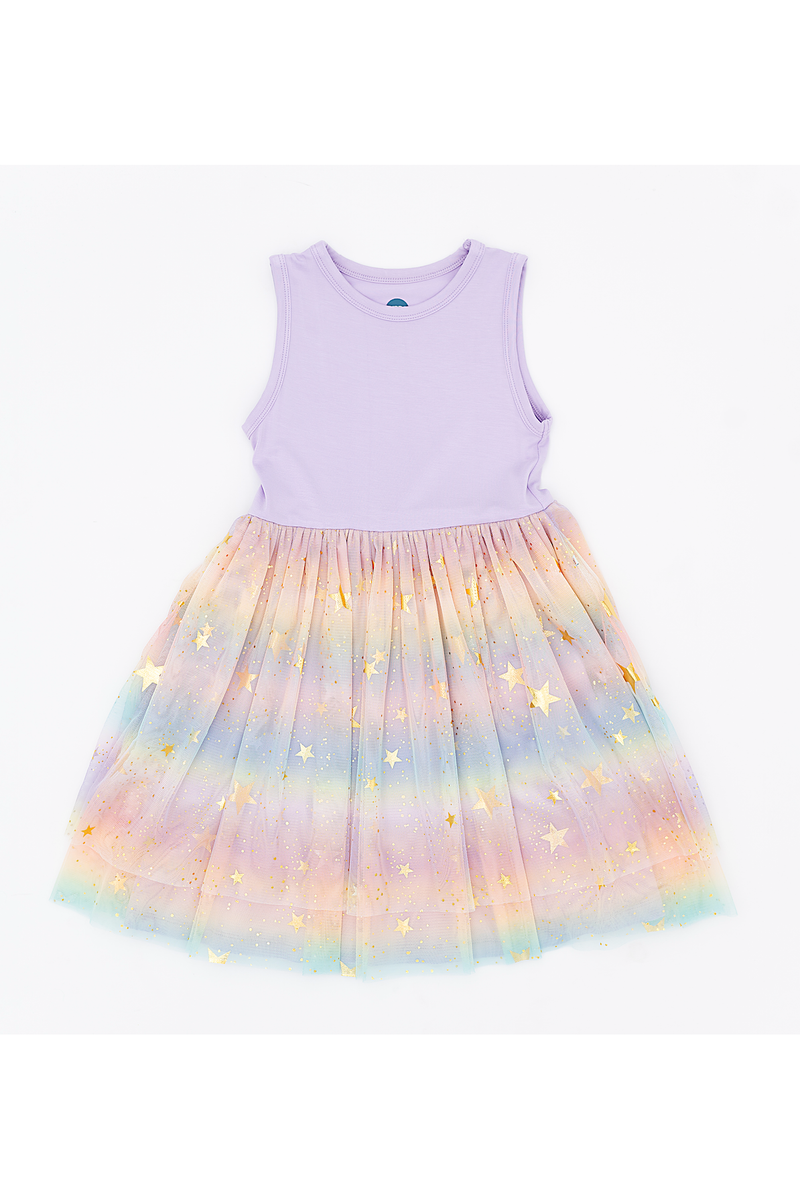 Rainbow Ombre Twinkle Bamboo Tulle Dress