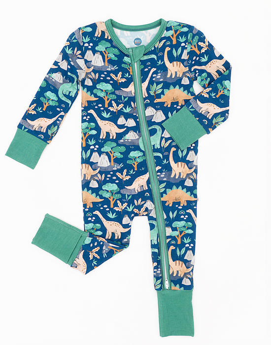 Bamboo One Piece Zip Pajama - Arlo Dino
