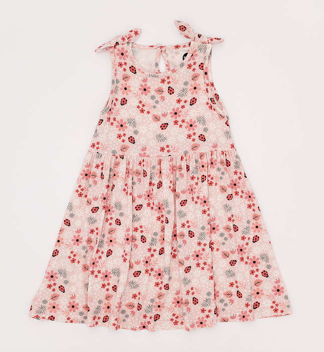 Harper Bow Tie Tank Dress - Garden