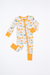 Sunny Sunshine Convertible Bamboo Zip Romper Sleeper Onesie with Marigold Cuffs