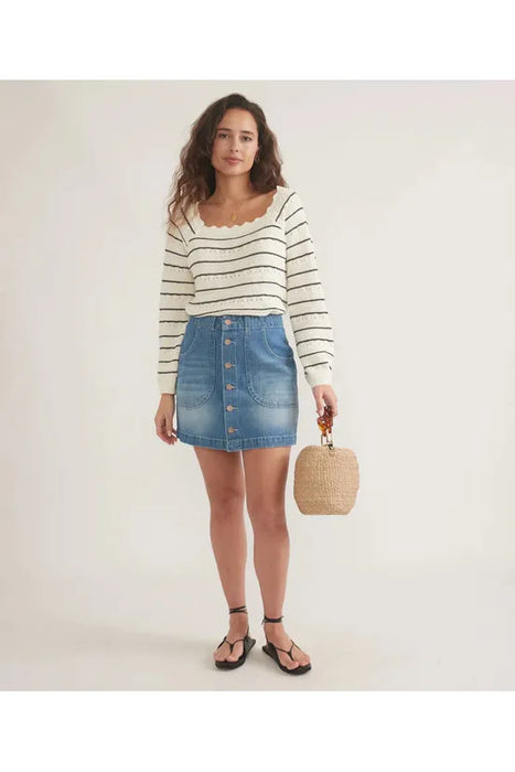 Emilia Mini Skirt - Medium Wash