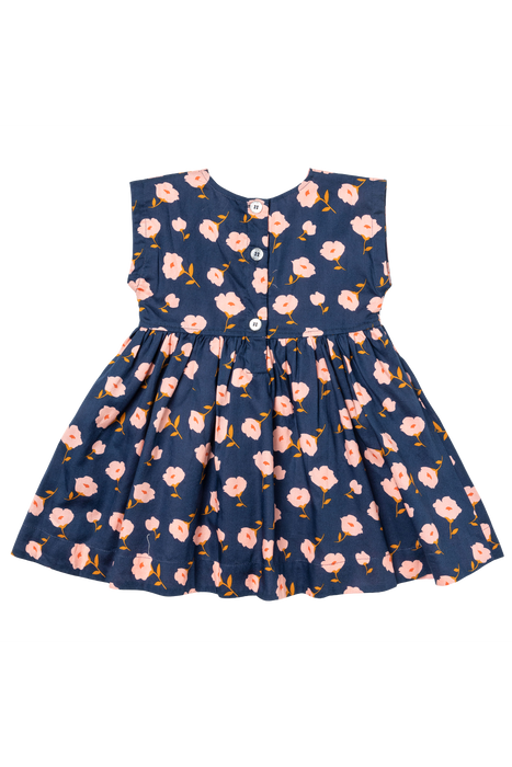 Adaline Dress - Navy Flower Toss