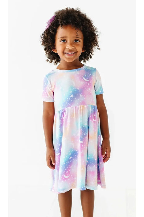 astra  short sleeve dress on little girl model