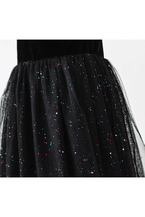 Black Velvet Tulle Dress - Holiday Confetti